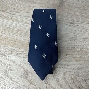 Resilio Navy Blue Mallard Duck 3" Skinny Neck Tie Vintage Hunting